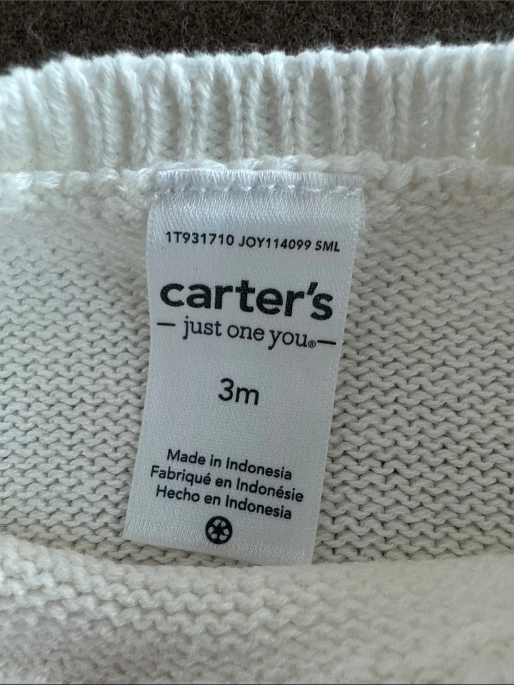 Carter's Cream Penguin Knit Sweater and Gray Knit Pants